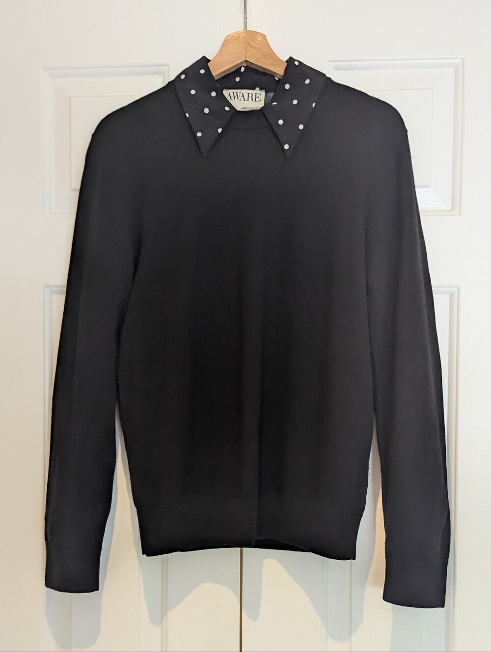 H&M Black Crewneck 100% Wool Sweater Minimalist Capsule Quiet Luxury Unisex M/L